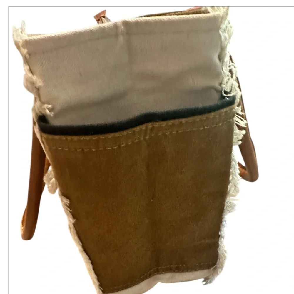 Myra Bag Camel Brown Small  Canvas Tote - Picture 4 of 6